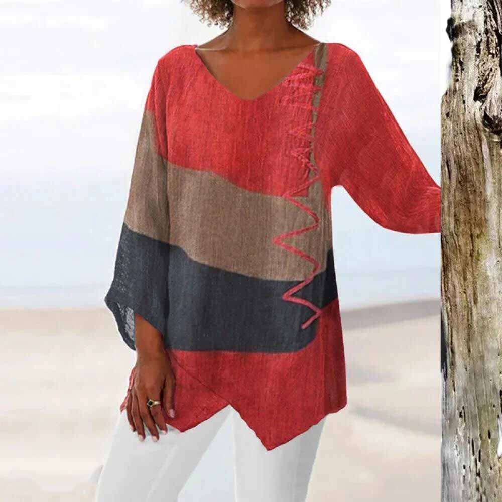Nora | Elegant Draping Shirt with V-Neck