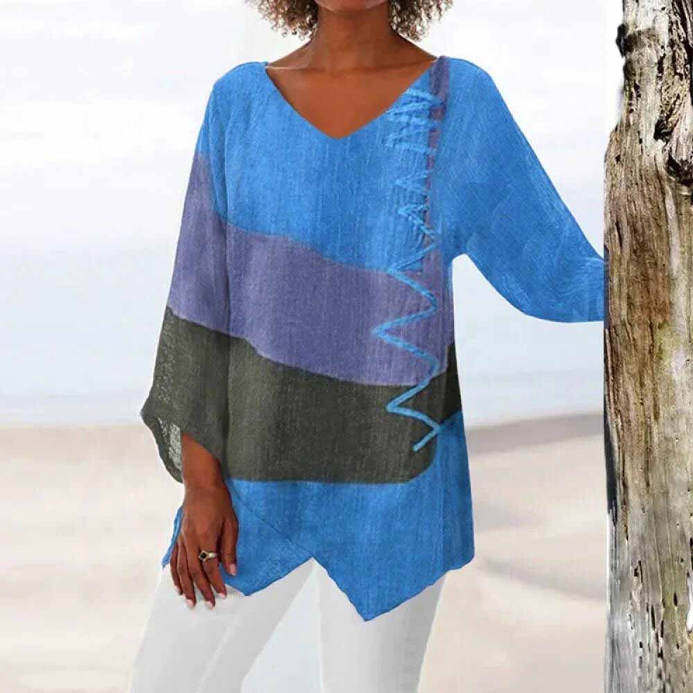 Nora | Elegant Draping Shirt with V-Neck