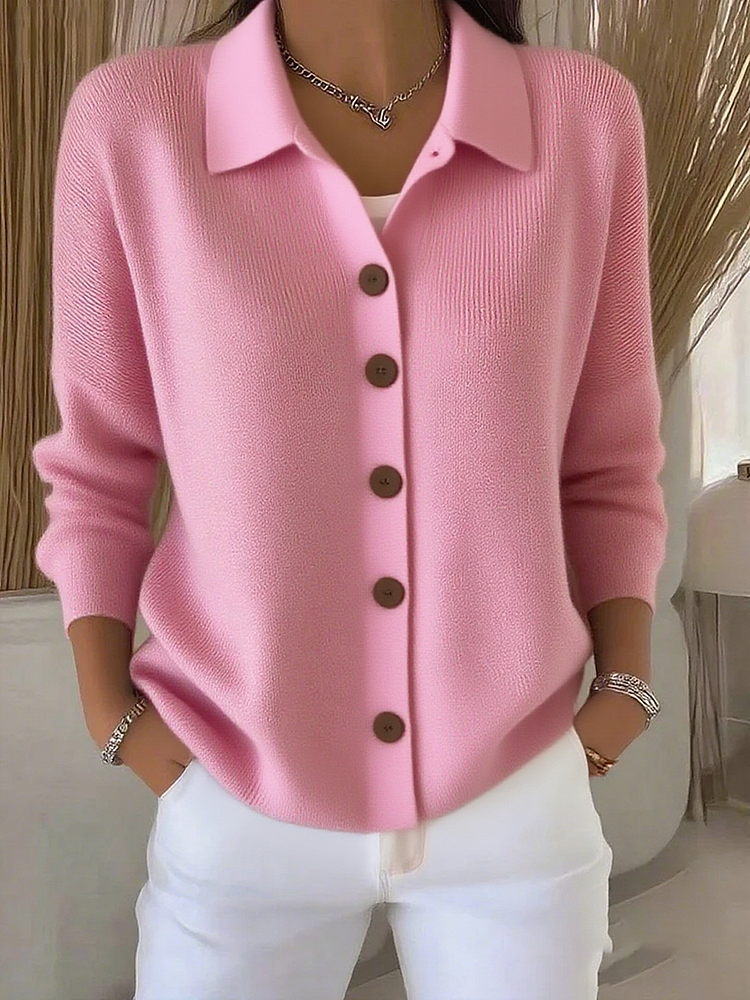 Sienna | Elegant Button Collar Cardigan