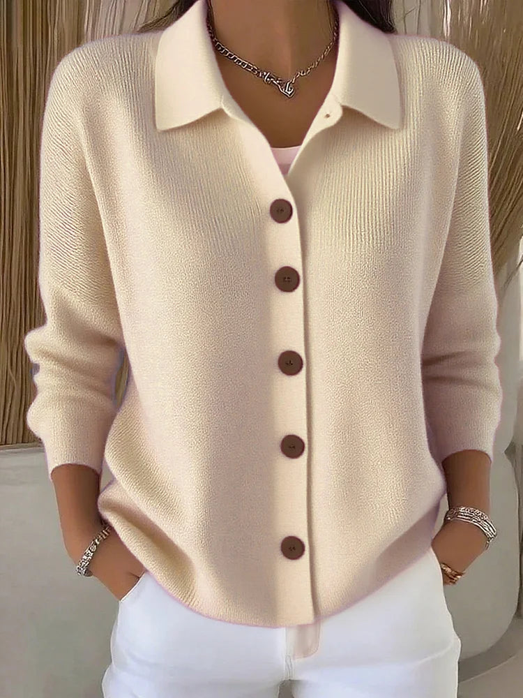 Sienna | Elegant Button Collar Cardigan