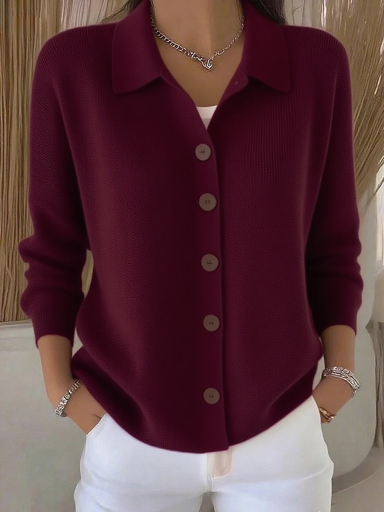 Sienna | Elegant Button Collar Cardigan