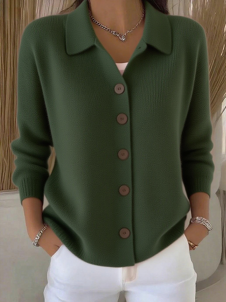 Sienna | Elegant Button Collar Cardigan