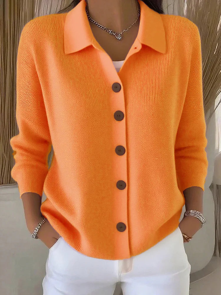 Sienna | Elegant Button Collar Cardigan
