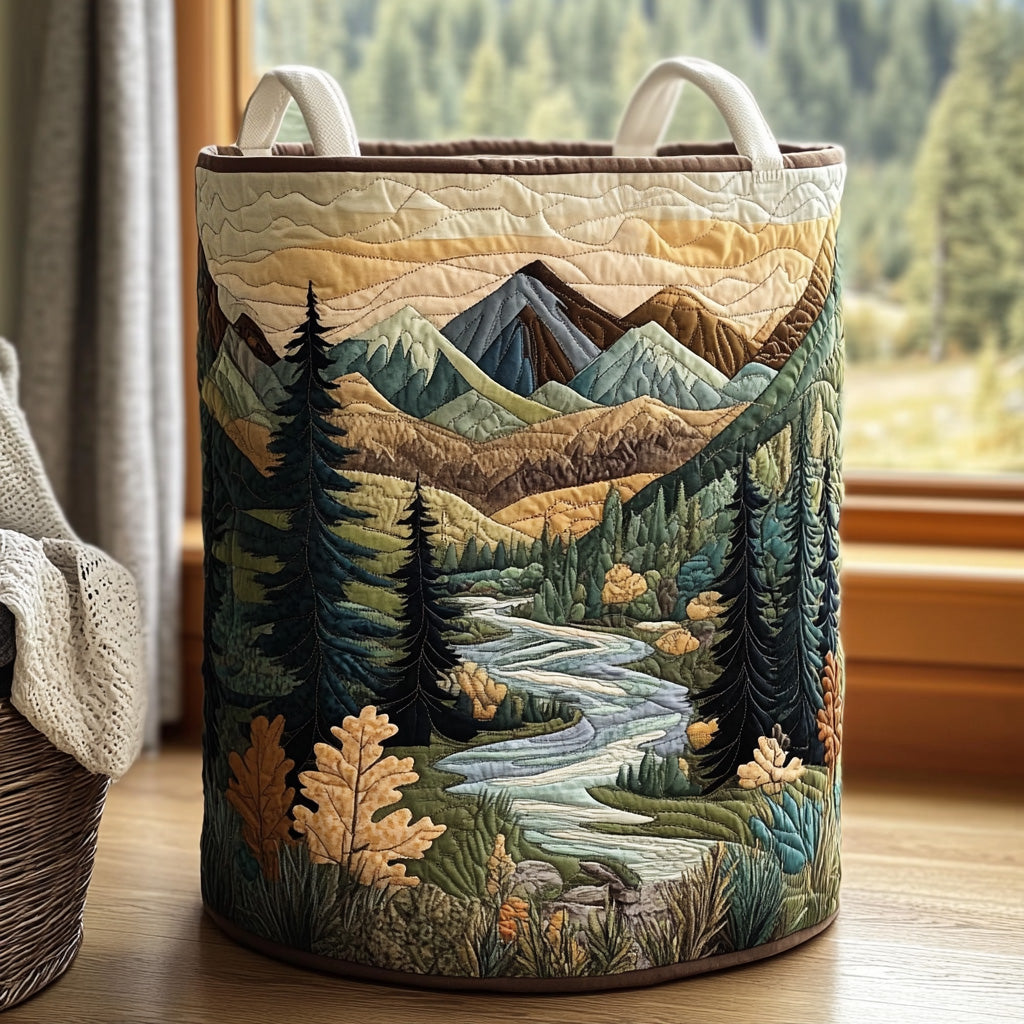 Maidie™ | Forest Stream Quilted Laundry Basket