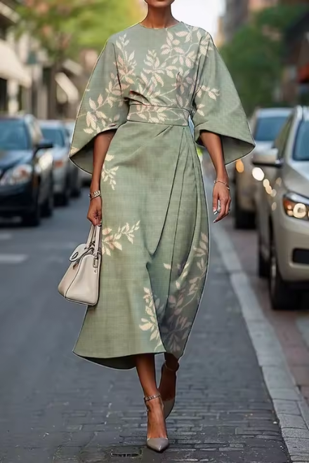 Moxlan - Elegant Floral Dress