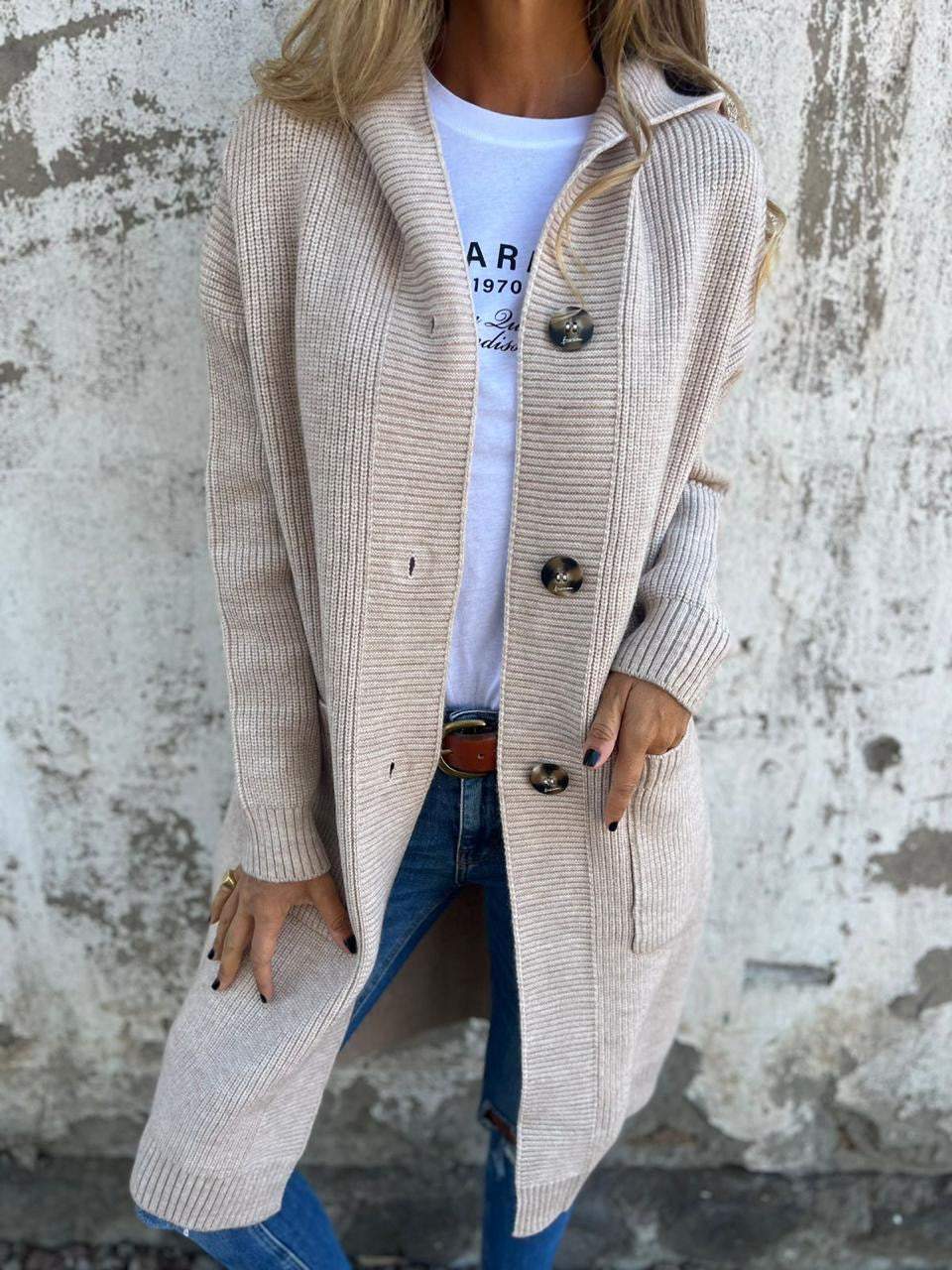 Margot | Long Knit Cardigan with Buttons