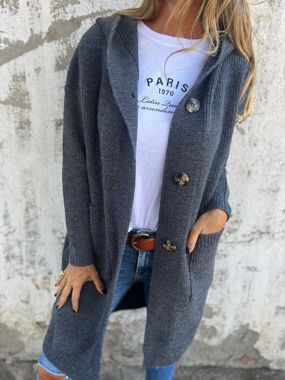 Margot | Long Knit Cardigan with Buttons