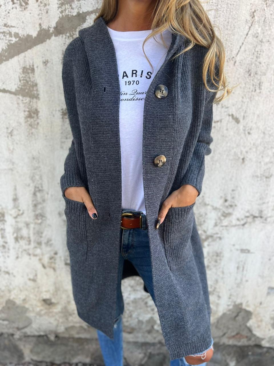 Margot | Long Knit Cardigan with Buttons