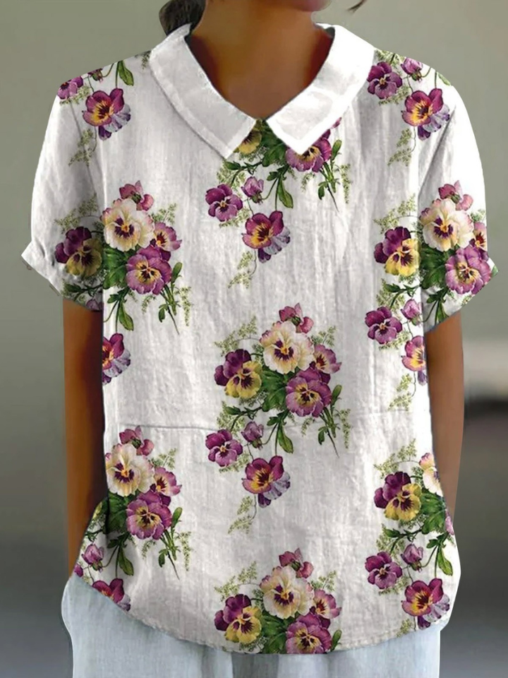 Flora | Vibrant Pansy Shirt