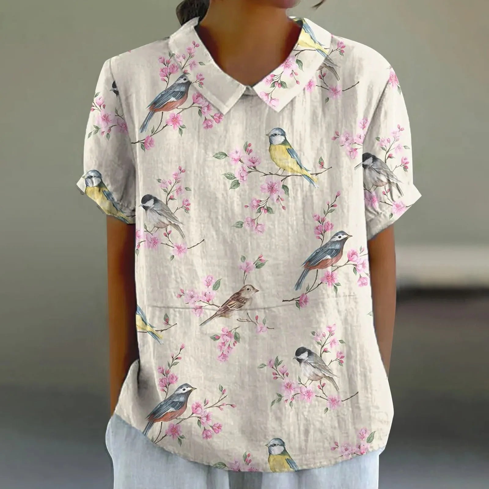 Mila | Blossom Bird Print Shirt