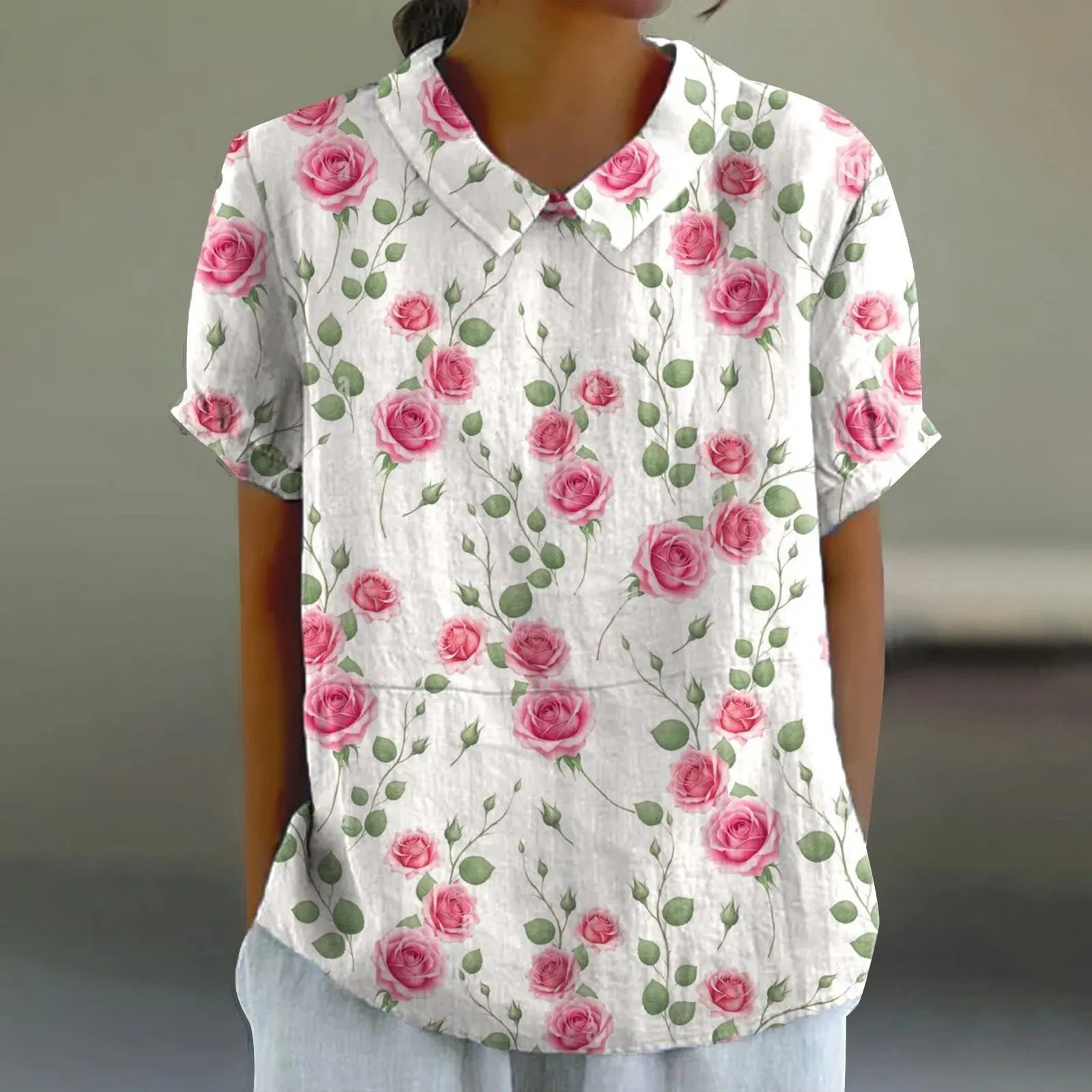 Mila | Blush Rose Print Shirt