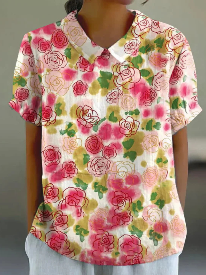 Mila | Blush Rose Garden Shirt