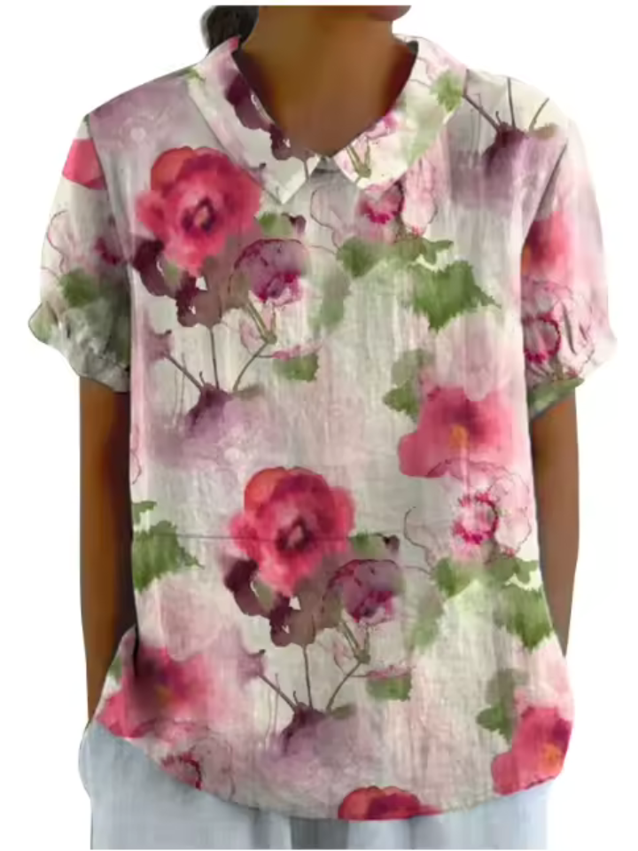 Sophie | Watercolor Rose Shirt