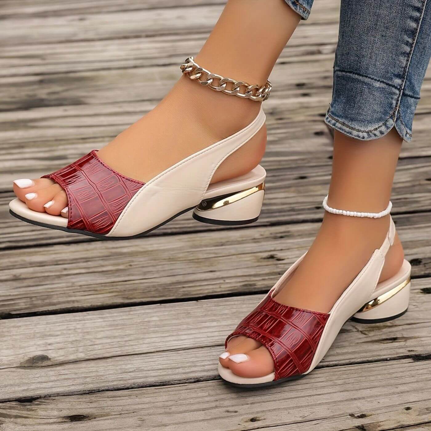 Susan | Elegant Low Heel Orthopedic Sandals
