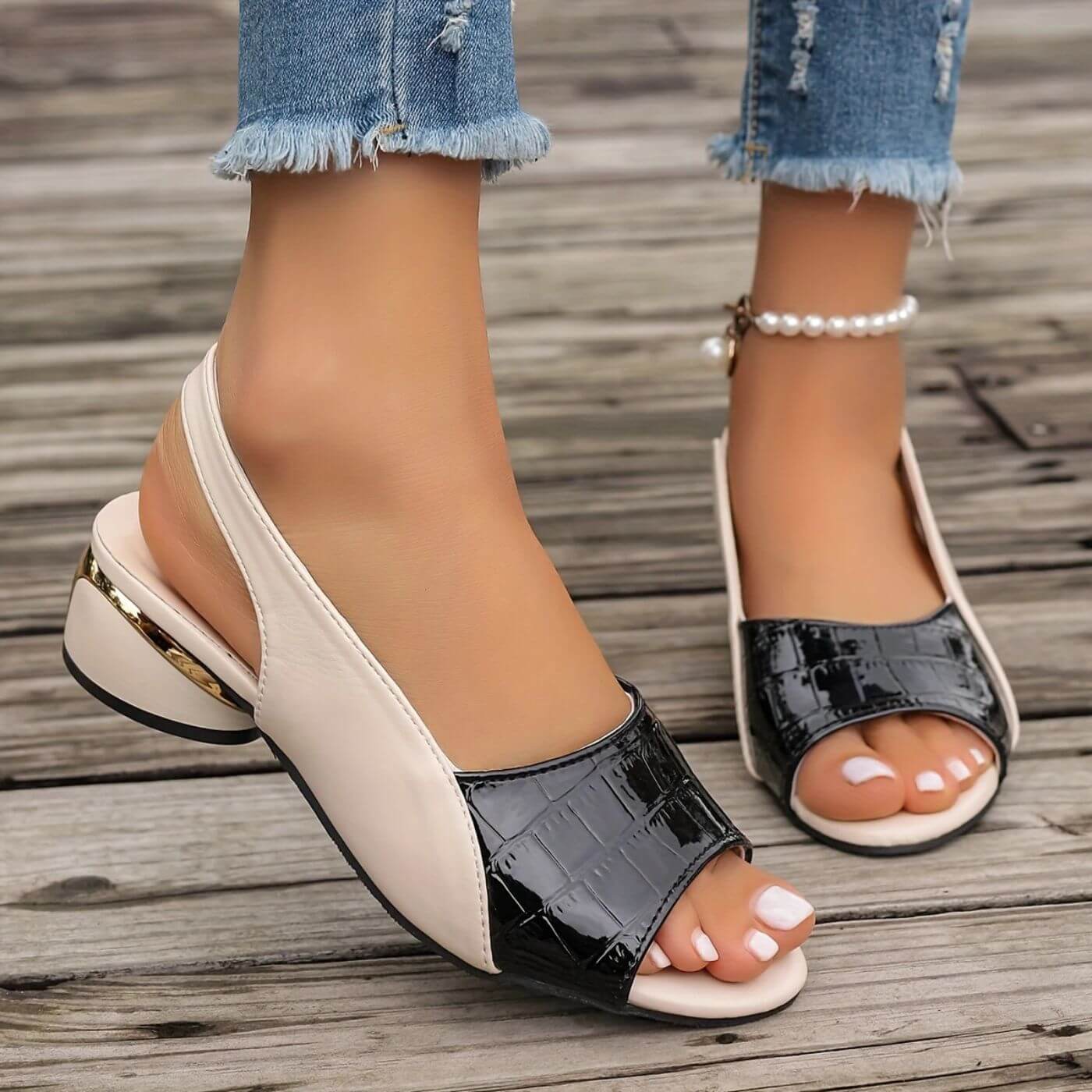 Susan | Elegant Low Heel Orthopedic Sandals