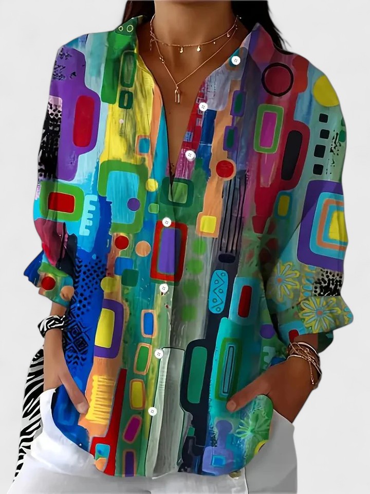 Roseline - Printed Button-Up Shirt